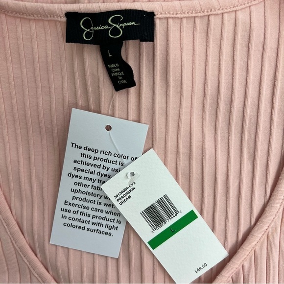 NWT JESSICA SIMPSON Women’s Pullover Top Sz Large Peach Color Sleeveless Stretch - Picture 6 of 14